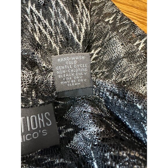 Additions By Chicos Sheer Open Front Cardigan Lightweight Long Sleeve Size L - Picture 6 of 7